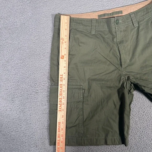 LL Bean Shorts Mens 36 Green Cargo Outdoor Casual Cotton 10" Inseam Drawstring - Picture 6 of 9